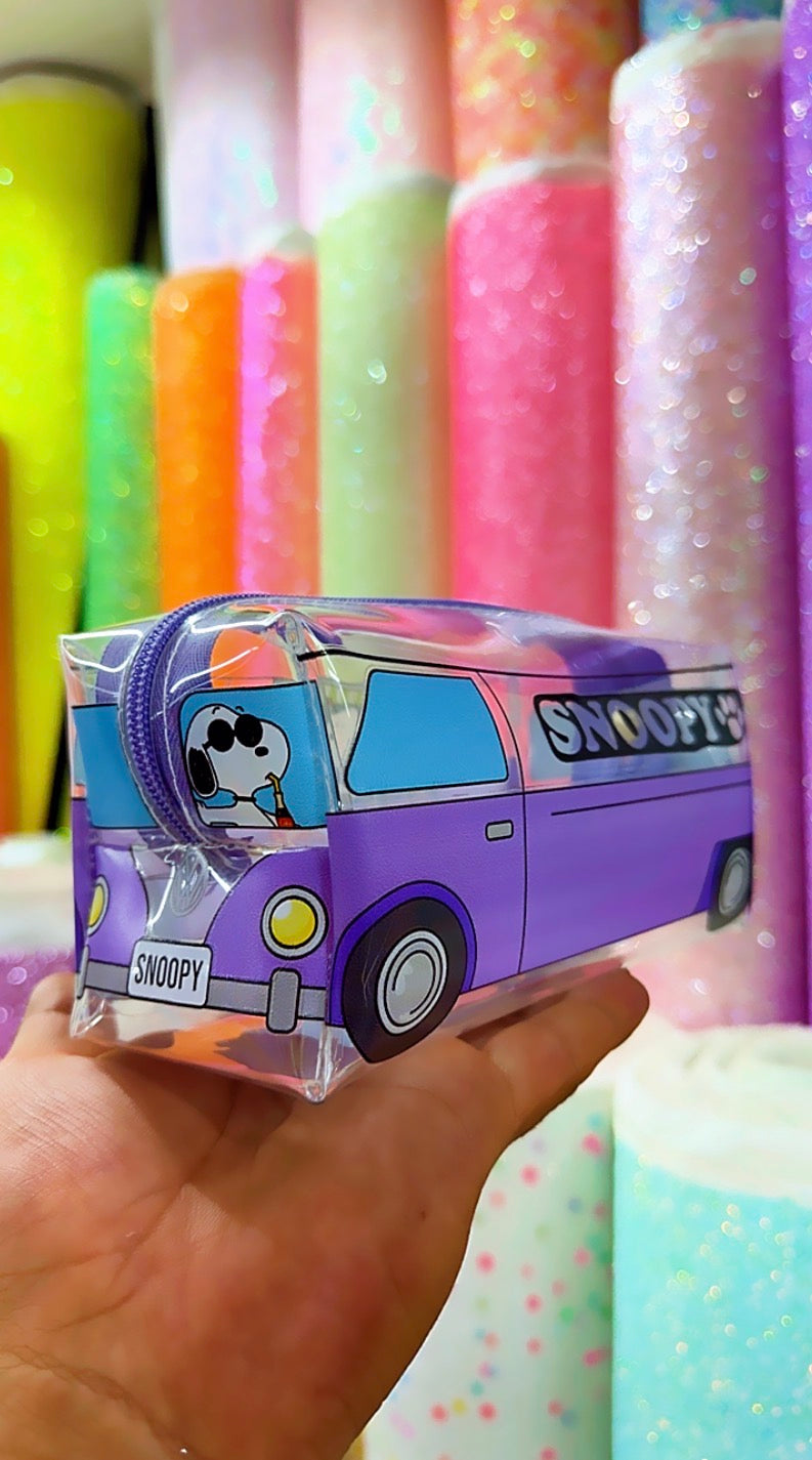 LIENZO SANRIO Y SNOOPY BUS TRANSPARENTE