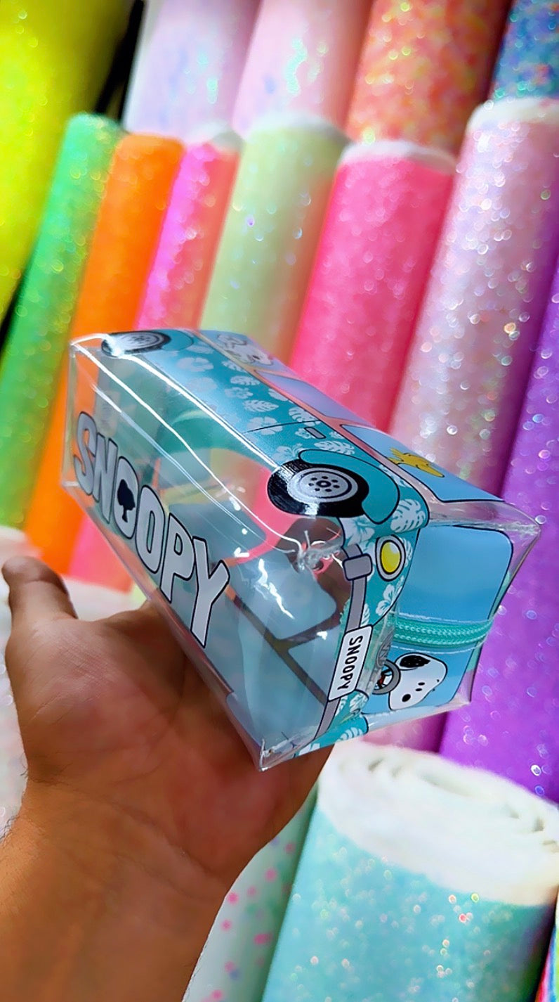 LIENZO SANRIO Y SNOOPY BUS TRANSPARENTE