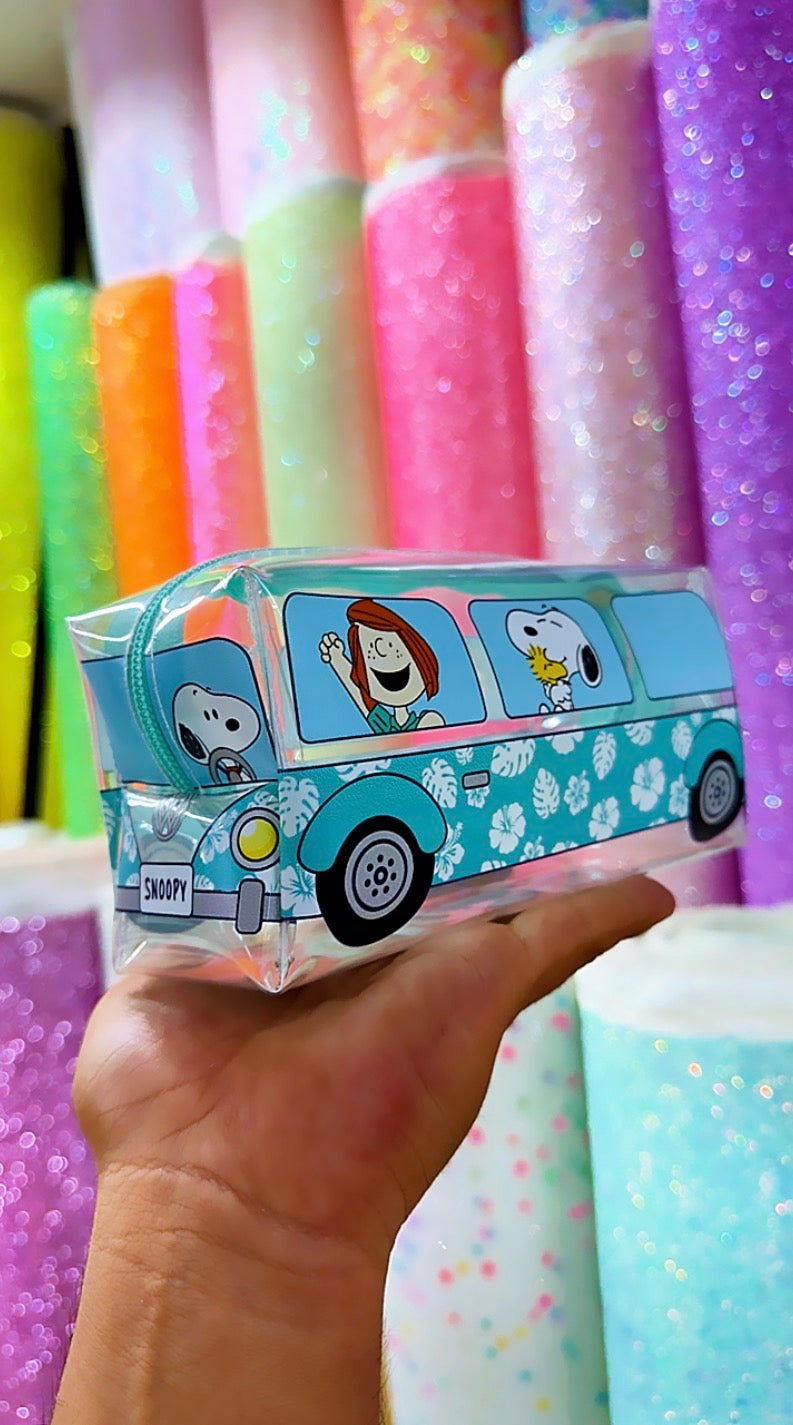 LIENZO SANRIO Y SNOOPY BUS TRANSPARENTE