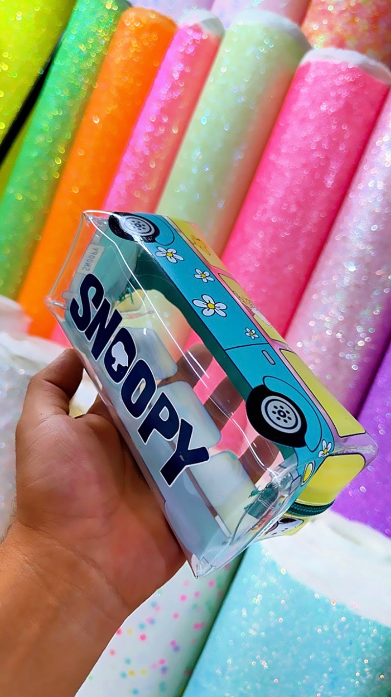 LIENZO SANRIO Y SNOOPY BUS TRANSPARENTE