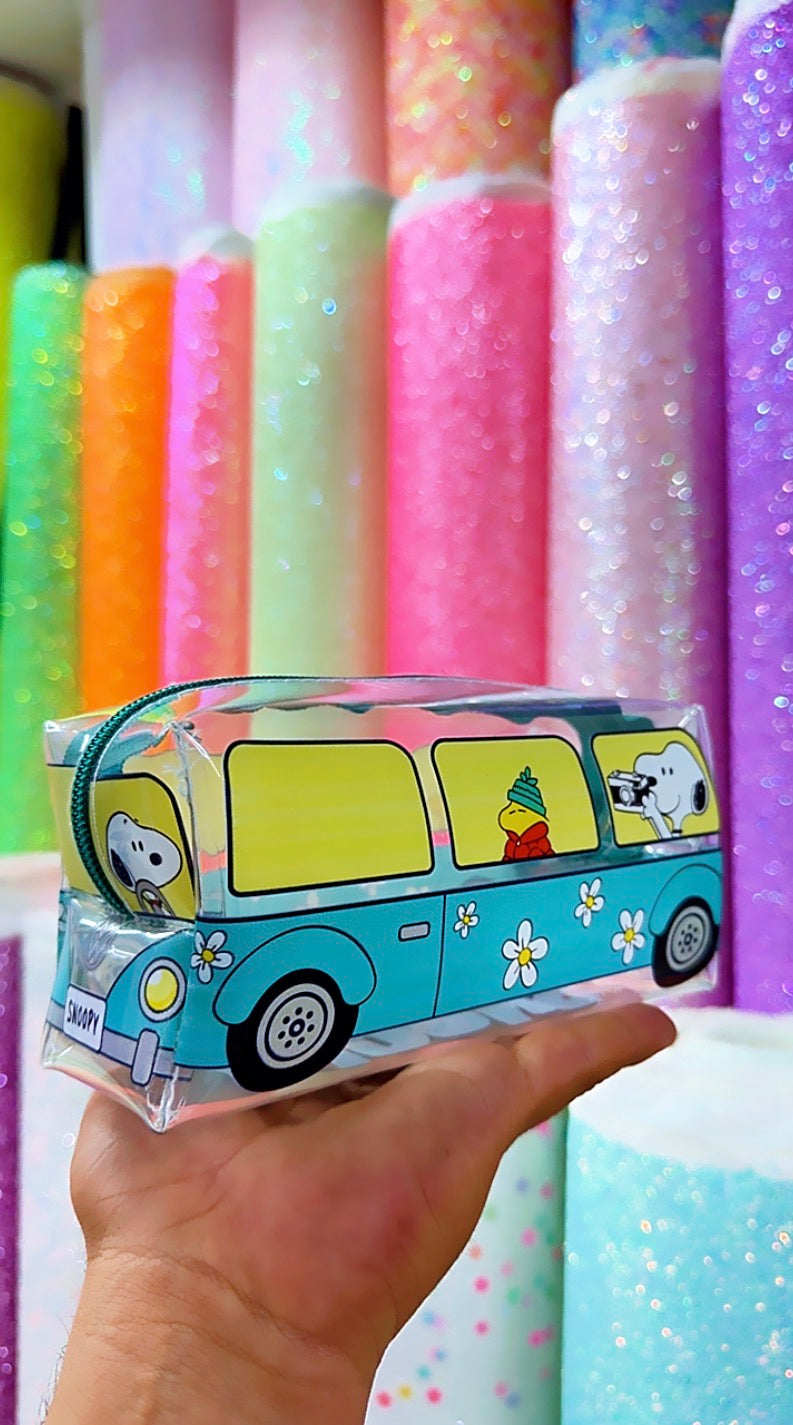 LIENZO SANRIO Y SNOOPY BUS TRANSPARENTE