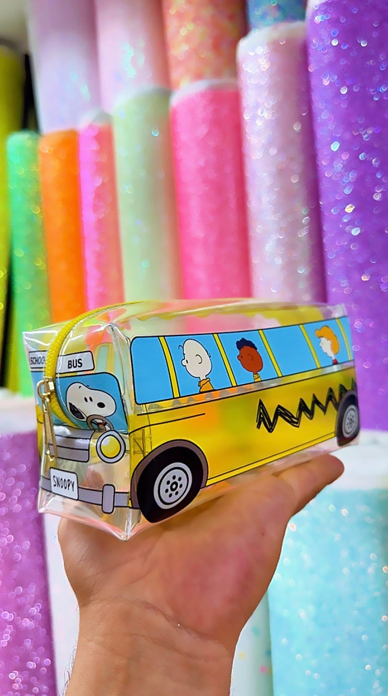LIENZO SANRIO Y SNOOPY BUS TRANSPARENTE