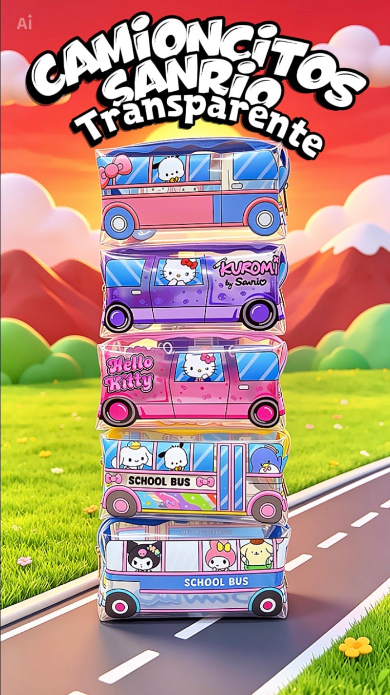 LIENZO SANRIO Y SNOOPY BUS TRANSPARENTE