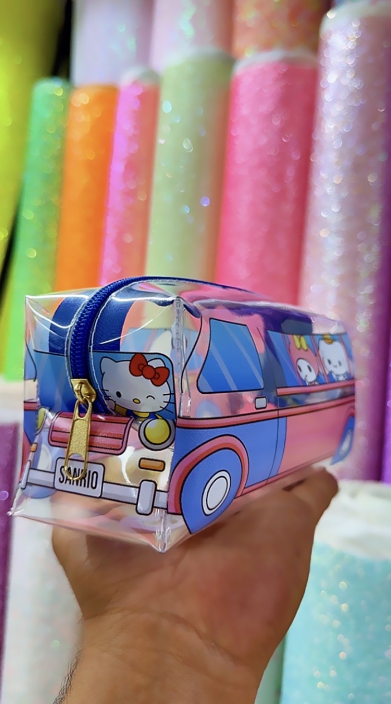 LIENZO SANRIO Y SNOOPY BUS TRANSPARENTE