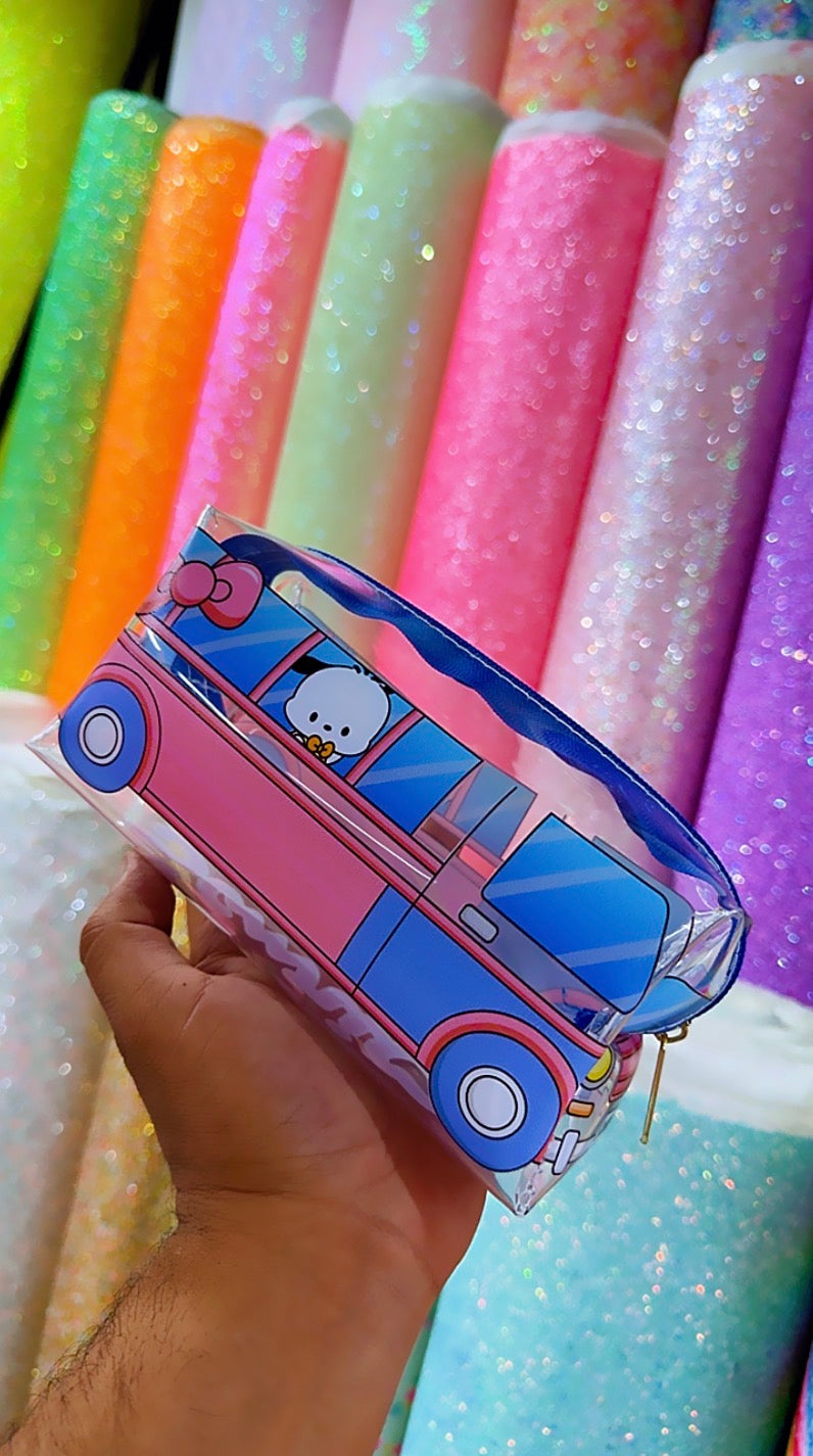 LIENZO SANRIO Y SNOOPY BUS TRANSPARENTE