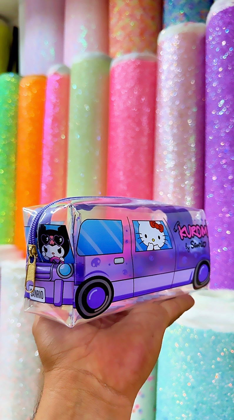 LIENZO SANRIO Y SNOOPY BUS TRANSPARENTE
