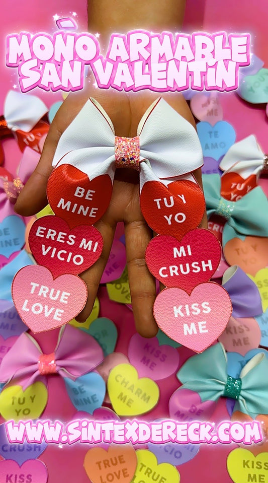 MOÑO TIRAS SAN VALENTIN CORAZONES