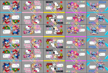LIENZO PERSONAJES ESCOLARES TRANSPARENTES