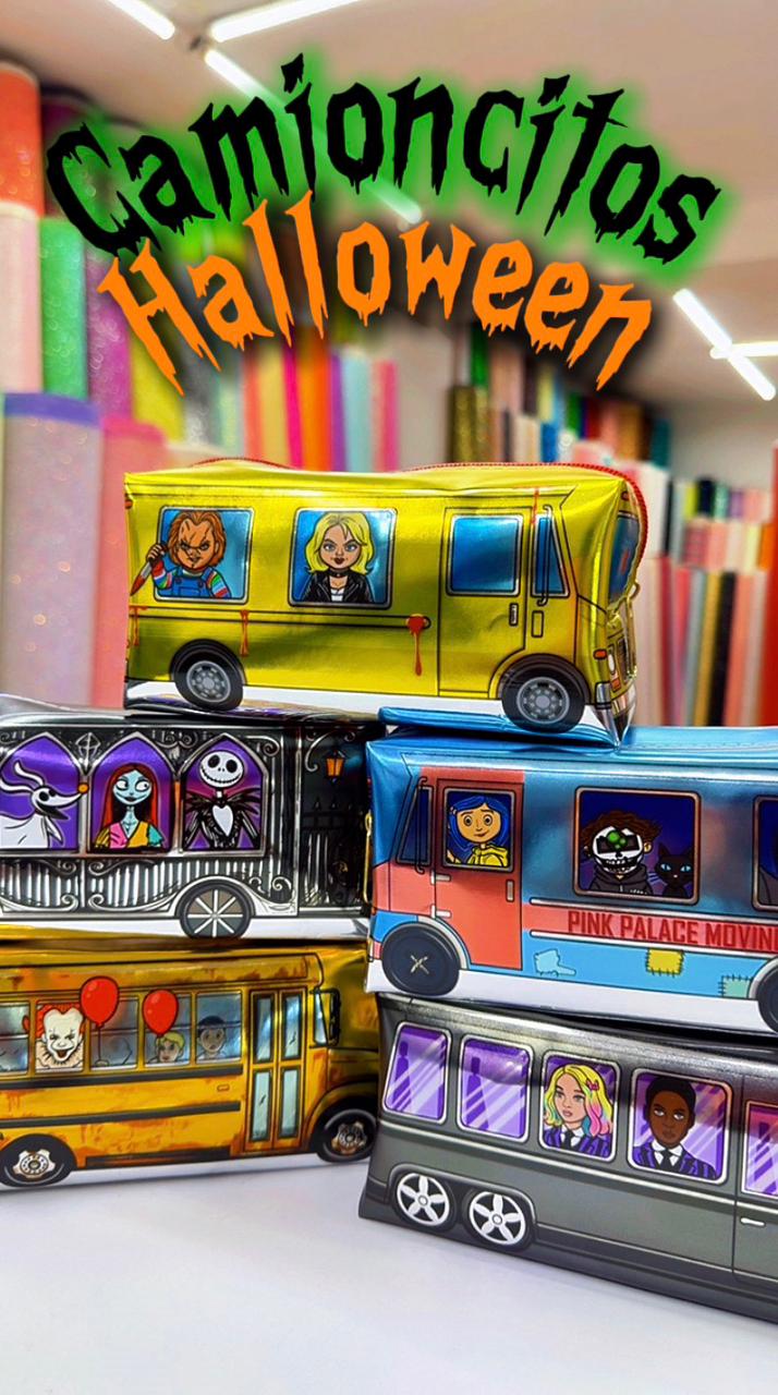 LIENZO BUS HALLOWEEN METALICO