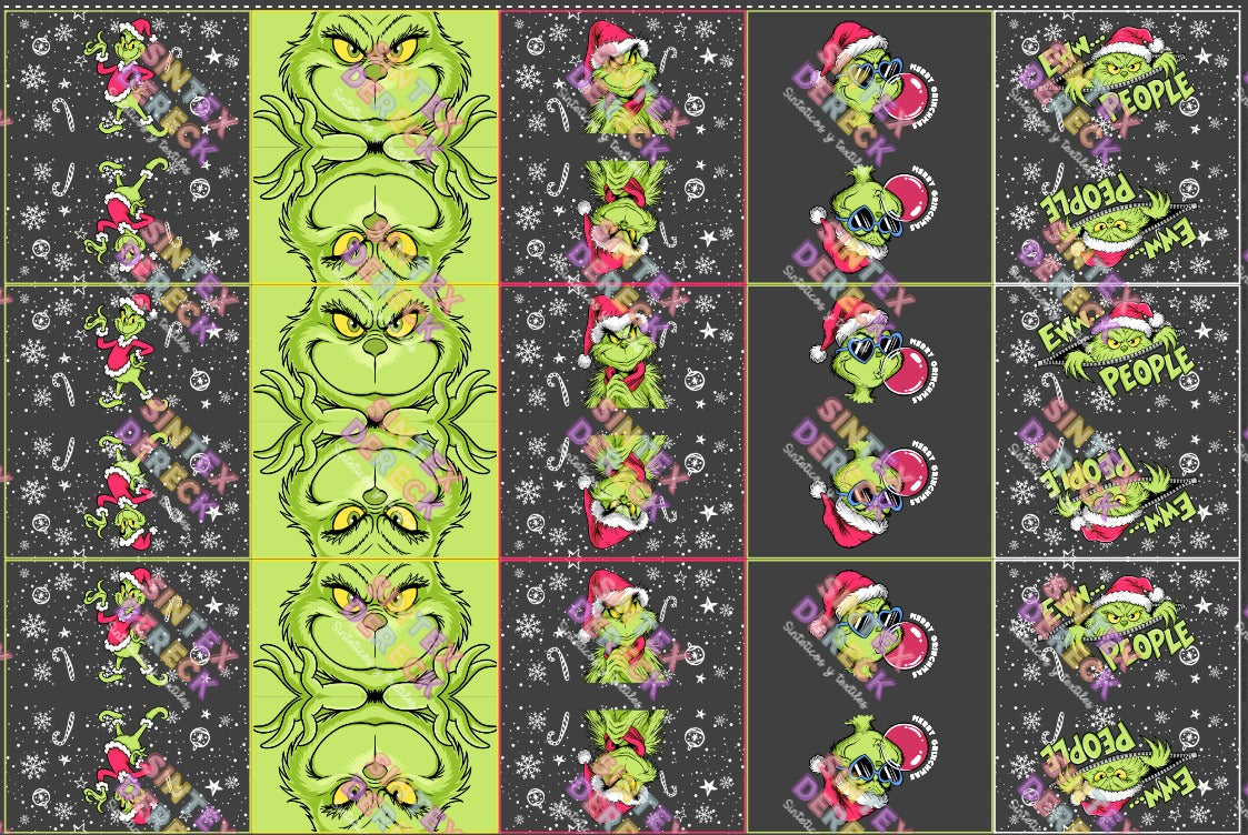LIENZO NAVIDEÑO GRINCH #2 TRANSPARENTE